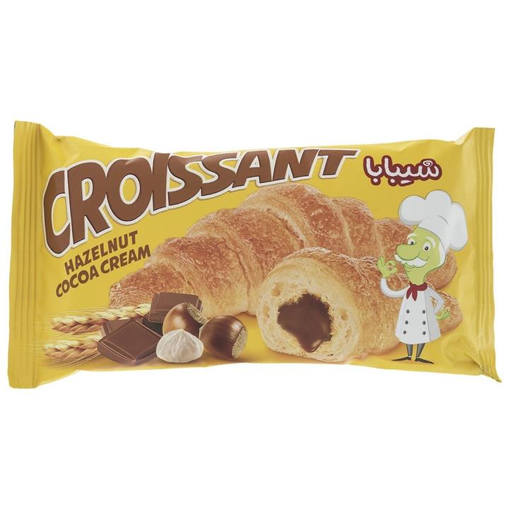 کروسان کرم کاکائو فندقی شیبابا مقدار 50 گرم Shibaba Hazelnut Cocoa Cream Croissant 50gr